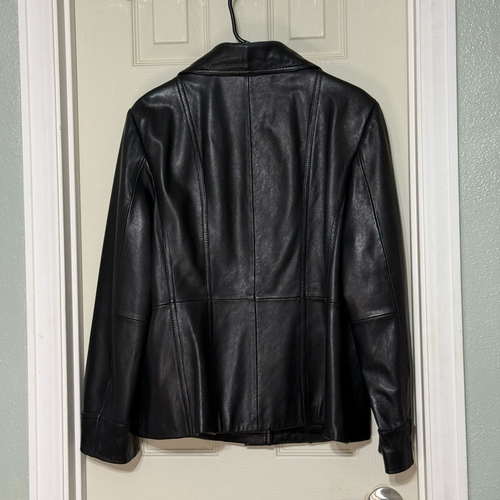 Preston & York Classic Black Genuine 100% Lamb Skin Jacket Women’s size Large - Picture 6 of 9